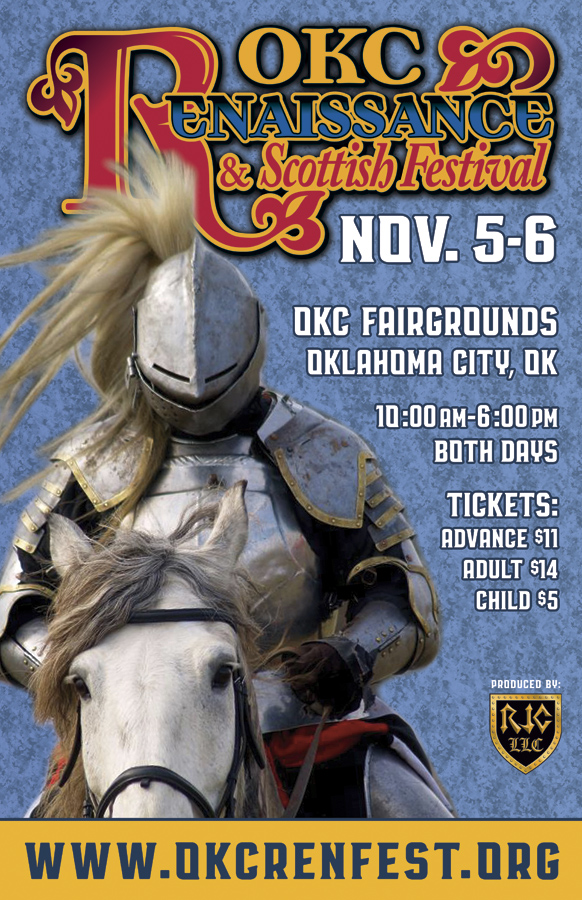 Oklahoma City Renaissance Festival Poster - image of knight on a horse